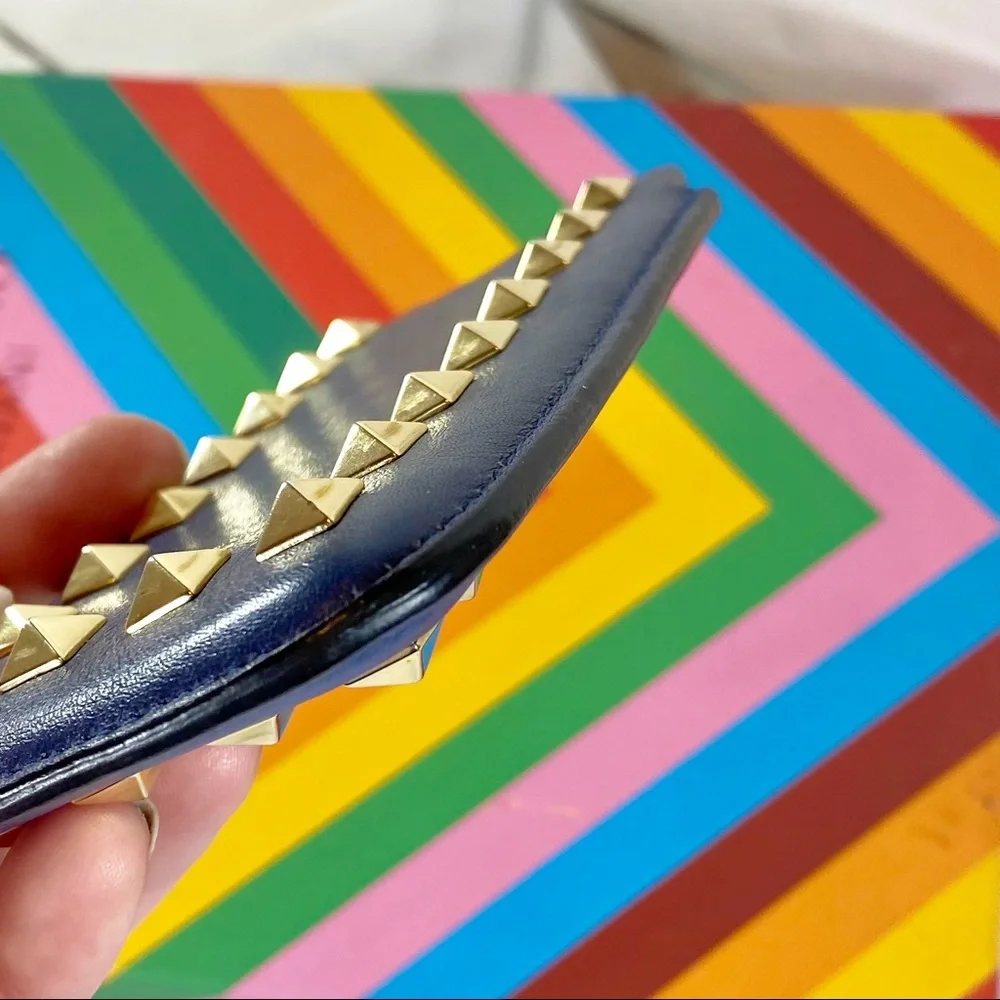 Valentino Garavani Navy Rockstud Cardholder